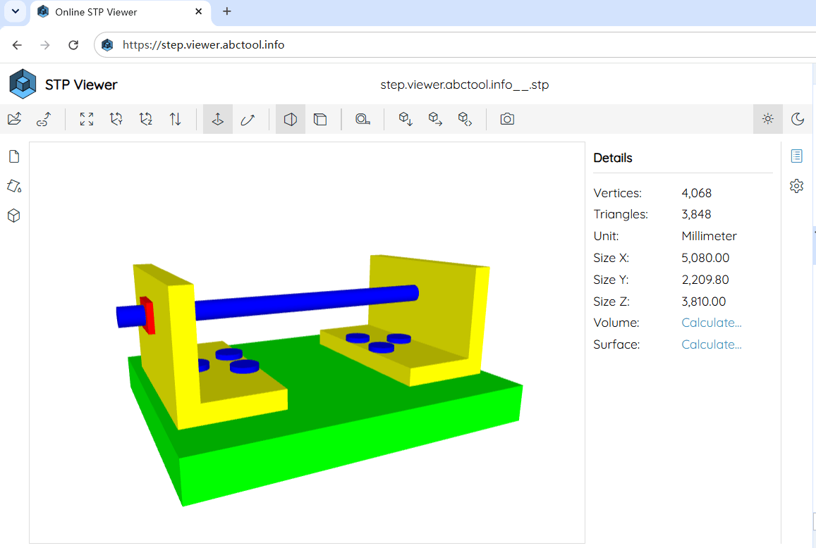 Online STP viewer, 3D STEP assembly model examples, similar to Lego bricks